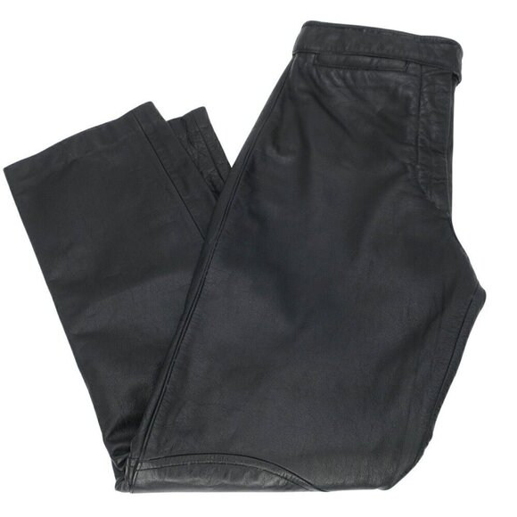 Wilsons Maxima Genuine Black Leather Pants Lined Vintage Biker Moto Women's 2 - Picture 1 of 9